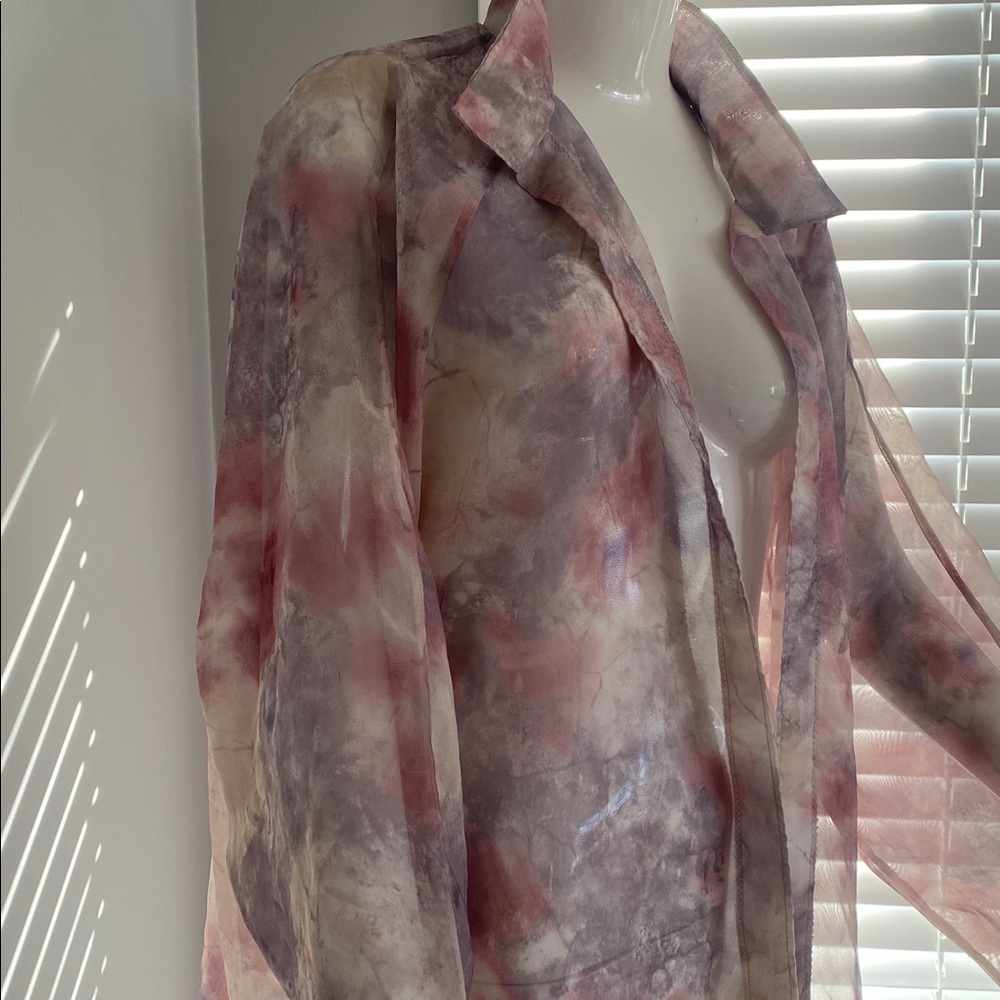 Sheer open kimono cardigan
